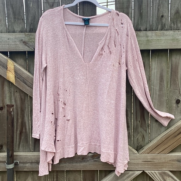 Rue + pink distressed sweater size 2X - Picture 1 of 6